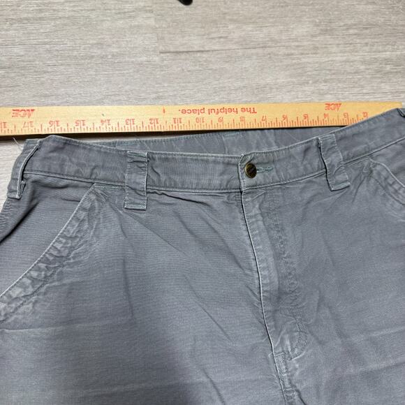 Carhartt Canvas Carpenter Pants Mens 36x30 Dungaree Gray Workwear B151 FAT - Picture 4 of 7
